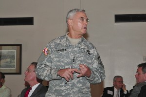 Lt. Gen. Jeffrey A. Sorenson, USA, chief information officer/G-6, Headquarters Department of the Army, serves as one of the keynote speakers during the conference, held in August.